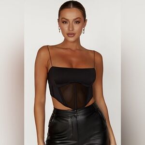 Meshki Jada Mesh Corset Bustier - Black, NWT